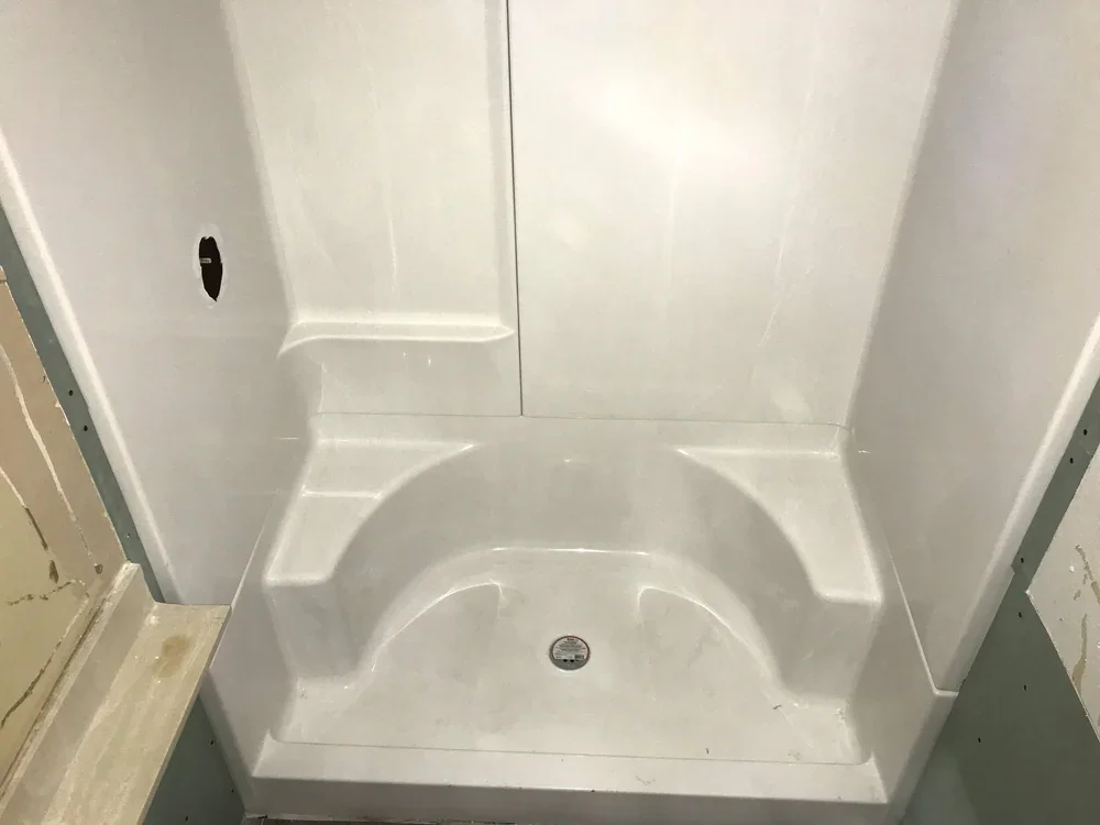 Finished shower and bathroom after remodeling